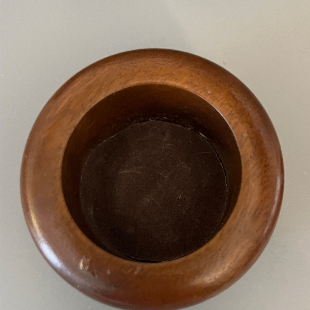 Vintage Brown Wooden Felt Lined Keepsake Box with Lid - Picture 4 of 5